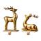 Glitzhome® Gold Standing & Sitting Reindeer Stocking Holder Set